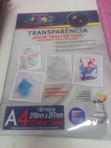 Papel transparente para impressão em jato de tinta