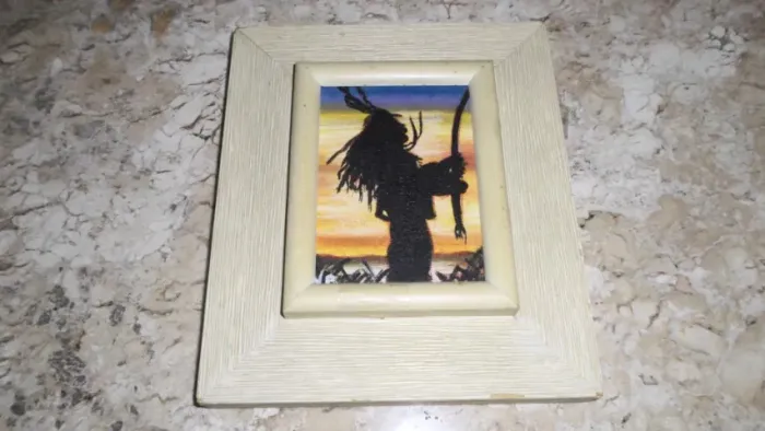 QUADRO INDIGENA- GUERREIRO SILHUETA