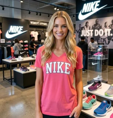 Camiseta  Nike Rosa Gola V Original - Tam G/GG