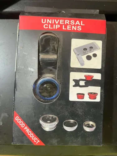 KIT COM 3 LENTES PARA CELULAR - MACRO, WIDE E FISH EYE/OLHO DE PEIXE - UNIVERSAL CLIP LENS
