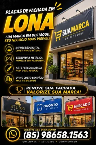 Placa de fachada em Lona