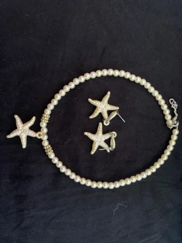brinco e colar de estrela