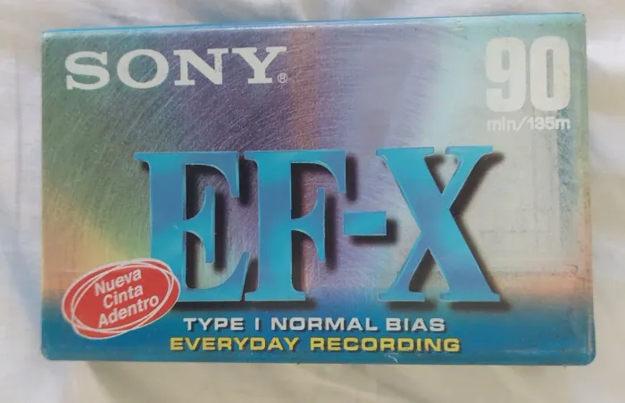 Fita Cassete sony EF-X 90 Minutos em Embalagem Lacrada tape deck toca fita som antigo 3x1