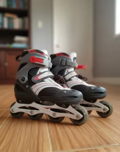 Patins In-Line Bel Sports ABEC 7 Ajustável 38 a 41 Preto e Vermelho Seminovo