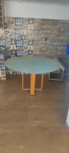 Mesa vídro 6 cadeiras