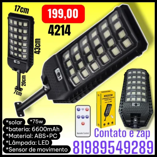 luminária solar pública (modelo BOM-4214)