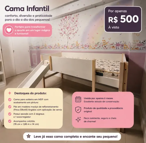 Cama de Solteiro com Escorregador