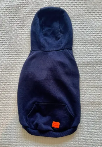 Roupinha de cachorro Urban Puppy, azul-marinho, com capuz, 100% algodão, tam. 18