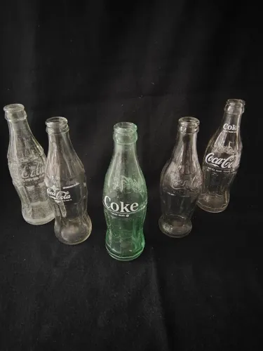 Garrafas de Coca Cola Antigas e Variadas 5 Peças vazias