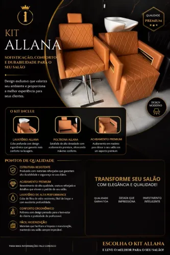 Kit Completo para Salão e Barbearia - Cadeira Hidráulica + Lavatório Profissional