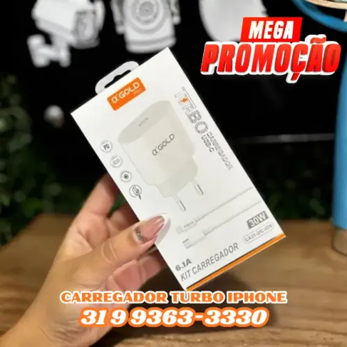 Carregador Turbo para iPhone - Homologado pela Anatel - Pronta Entrega - NOVO