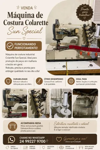 Vendo máquina Colarette Sun Special