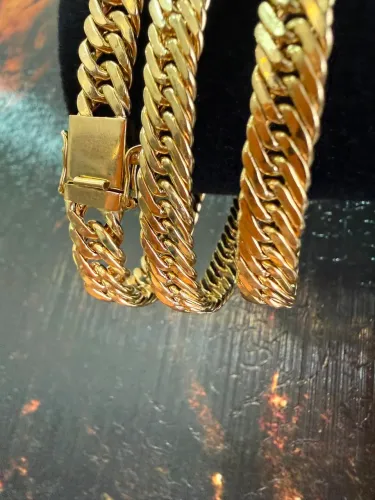 Pulseira Groumet de ouro 18k procedência garantia eterna