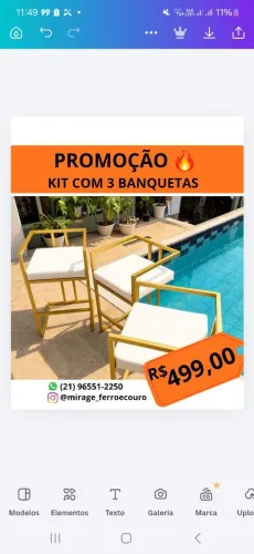 Kit 3 Banquetas 