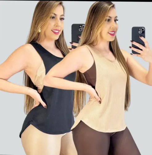Kit 2 blusa tapa bumbum de malhar