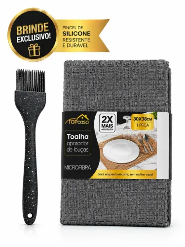 Kit toalha de louça + pincel de silicone NOVO, NA EMBALAGEM