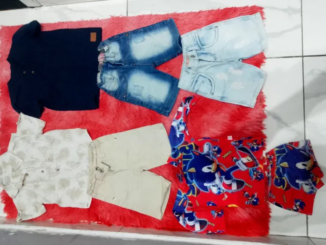 Lote 3conj e uma bermuda r oupa infantil