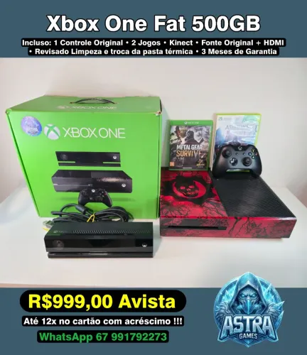 Xbox One Fat 500GB Personalizado + Garantia Loja Astra Games !!!