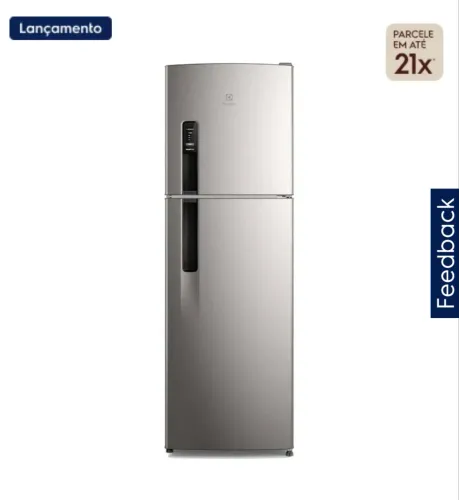 Geladeira Electrolux Frost Free 400L AutoSense Inverter Duplex Inox Look