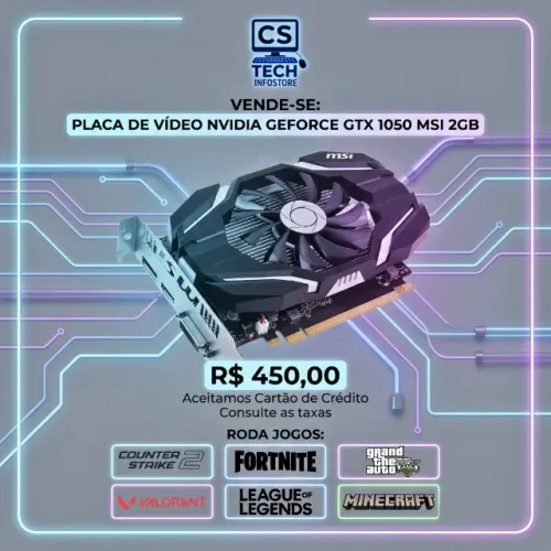 Placa De Vídeo Nvidia Geforce Gtx 1050 Msi 2gb