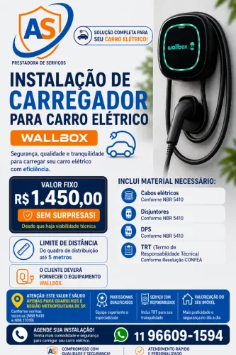Instalação de Carregador Veicular Wallbox