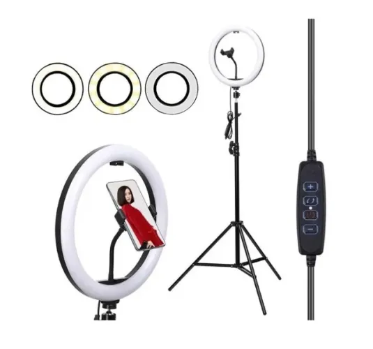 Kit Ring Light 12 Polegadas Tripé e Suporte Para Celular