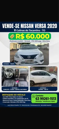 Nissan Versa SL 1.6 16V Flexstart 4P Aut. 2020
