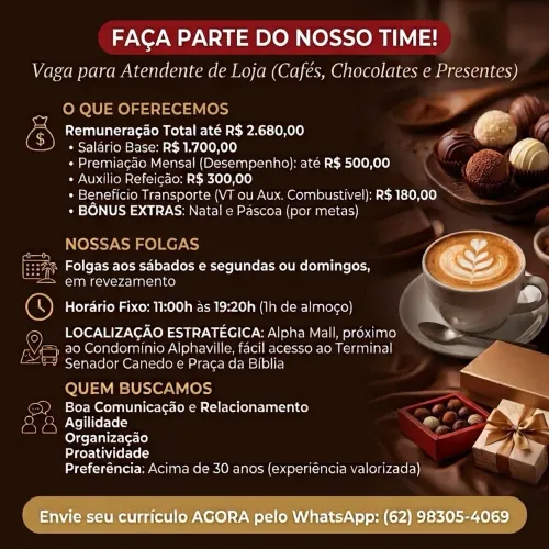  Contrata-se Atendente 