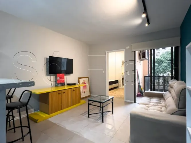 Flat a duas quadras da Av. Paulista, na parte mais arborizada dos Jardins, disponível para