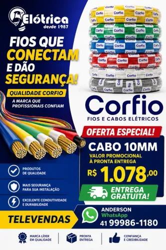 FIO 10MM FLEXIVEL CORFIO  ROLO 100 METROS