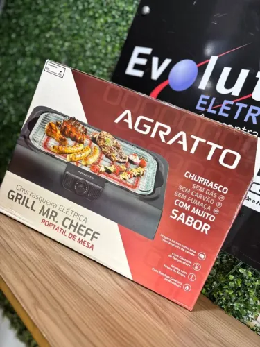 Churrasqueira Elétrica Portátil de Mesa - AGRATTO - PRODUTO NOVO COM GARANTIA