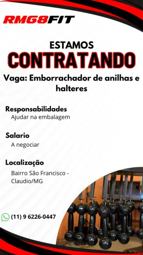 Vaga em industria fitness