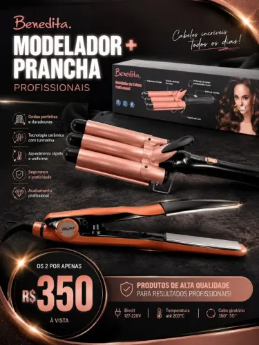 Modelador de cabelo + Prancha TAIFF (Vulcan)