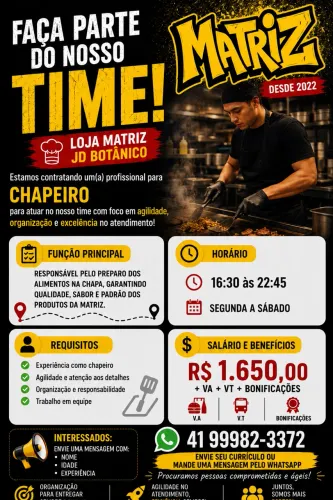 VAGA PARA CHAPEIRO - JD BOTANICO