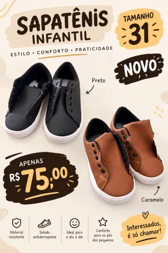 2 sapatênis infantis novos masculino 