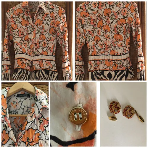 Camisa em seda Roberto Cavalli original