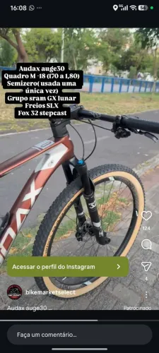 Bicicleta carbono audax auge30. Muito nova