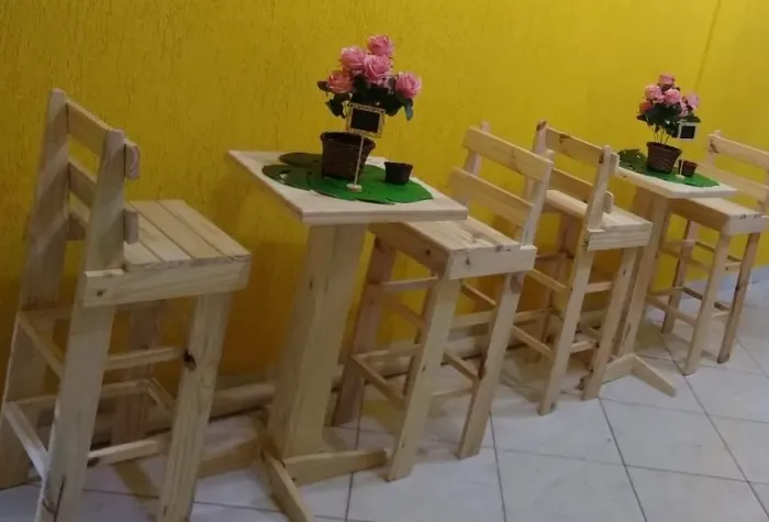 Conjunto de mesa bistrô de palete