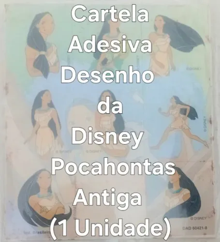 Cartela Adesiva Pocahontas Antiga