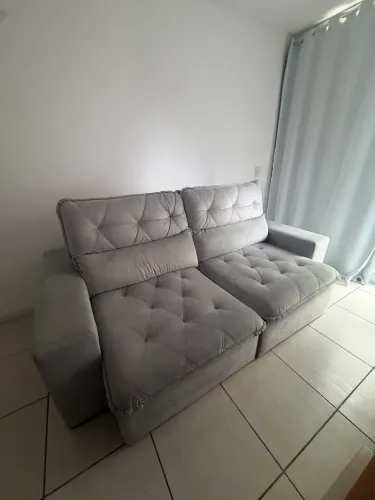 Sofá Retrátil e Reclinável 2,20m Cinza