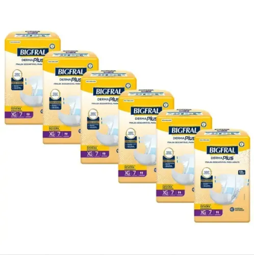 Super Oferta: 6 Pacotes BIGFRAL Derma Plus XG Com 7 Unidades Cada