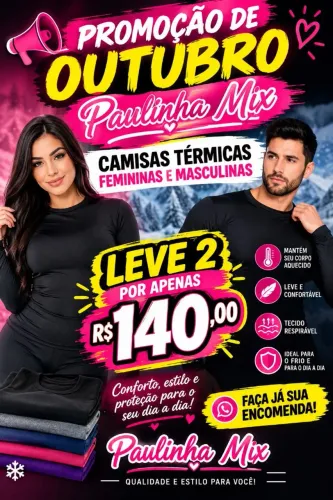 Camisas térmicas masculino e feminino