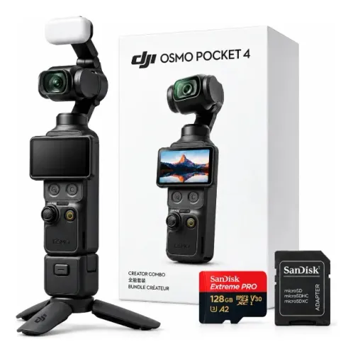 DJI POCKET 4 COMBO CREATOR COMBO + CARTÃO 128GB SANDISK