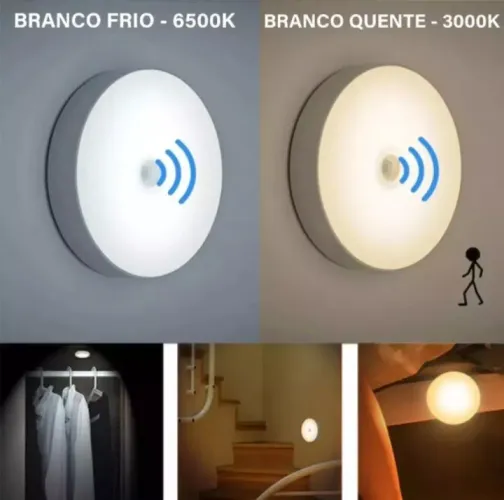 LUMINÁRIA SENSOR DE PRESENÇA 3 MODOS DE ILUMINAÇÃO 
