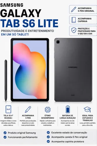 Samsung Galaxy Tab S6 Lite + S Pen + Capinha