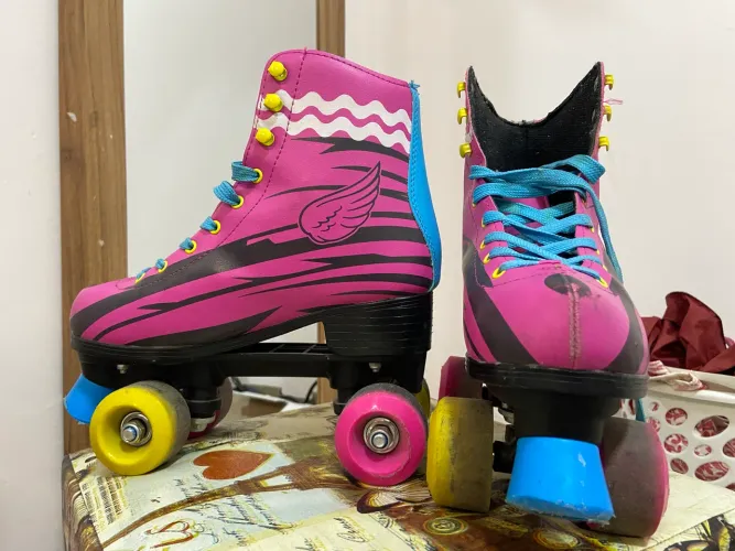 Patins Adulto Feminino Roller 4 Rodas 32 ao 41 + proteção