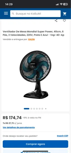 Venda de Ventilador Usado