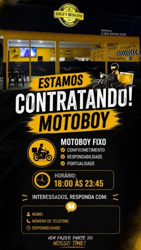 Vaga para motoboy