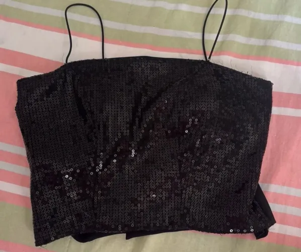 cropped brilhante preto my choice