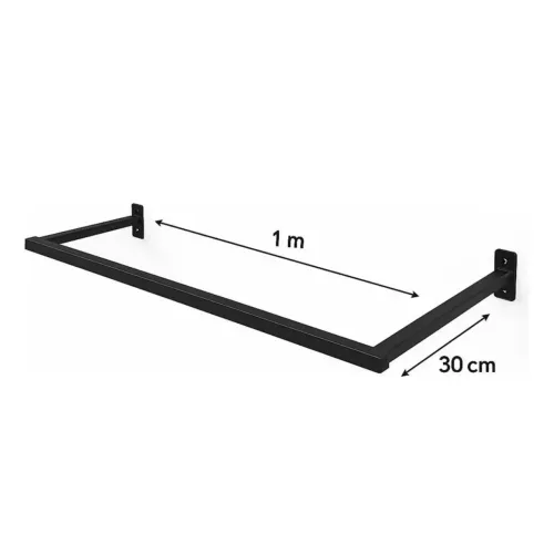 Kit 4 Araras De Parede 1 Metro Cabideiro Roupas Fixo Metal Baff - Grafite